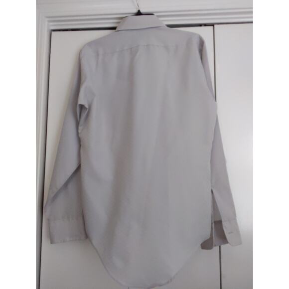 VAN HEUSEN Shirt Sz 15- 34/45 Men's Pale Gray Button Down Long Sleeve - Picture 3 of 7